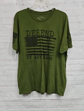 Grunt Style Olive Green 'Defend By Any Means' Graphic Tee
